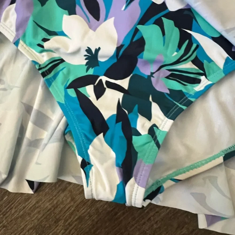 Liz Claiborne Floral Print Swimdress- Size 8